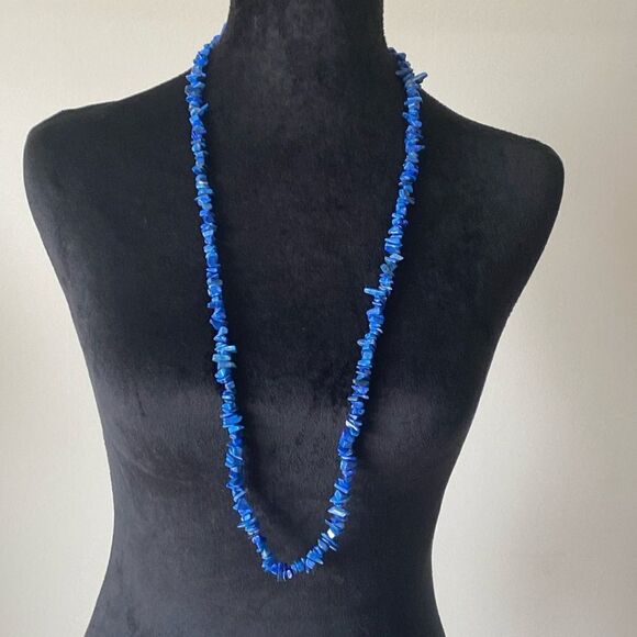 Lapis Lazuli Chip Necklace - Picture 2 of 3